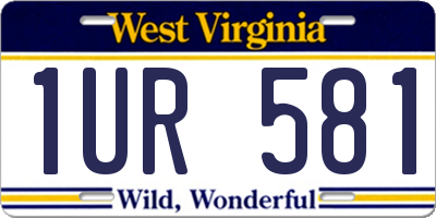 WV license plate 1UR581