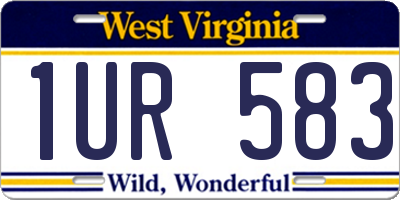 WV license plate 1UR583