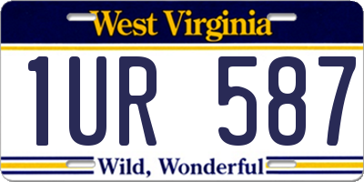 WV license plate 1UR587