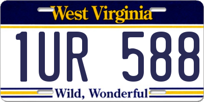 WV license plate 1UR588
