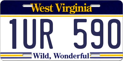 WV license plate 1UR590