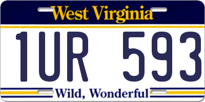 WV license plate 1UR593