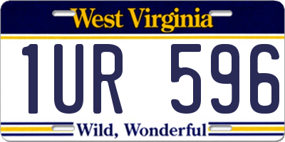 WV license plate 1UR596