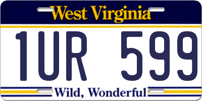WV license plate 1UR599