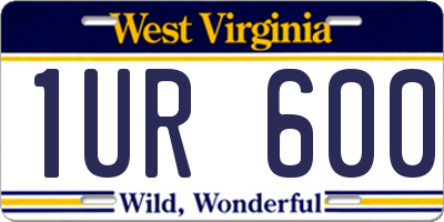 WV license plate 1UR600