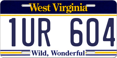 WV license plate 1UR604