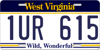 WV license plate 1UR615