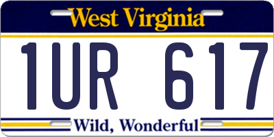 WV license plate 1UR617