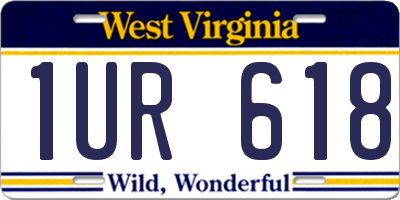 WV license plate 1UR618