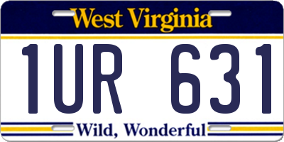 WV license plate 1UR631