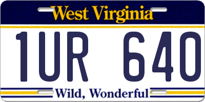 WV license plate 1UR640