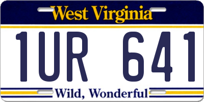 WV license plate 1UR641