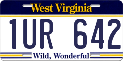 WV license plate 1UR642