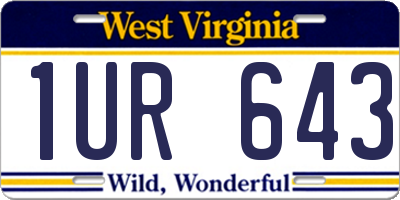 WV license plate 1UR643