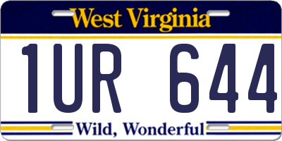 WV license plate 1UR644