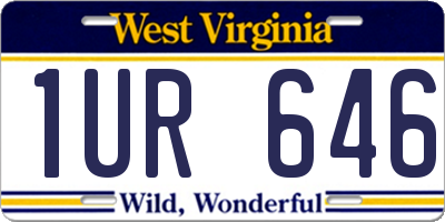 WV license plate 1UR646