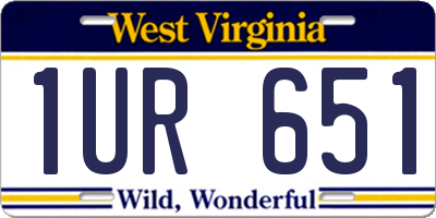WV license plate 1UR651