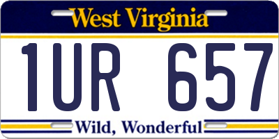 WV license plate 1UR657
