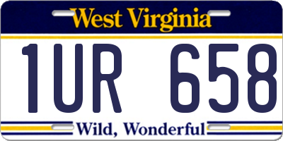 WV license plate 1UR658
