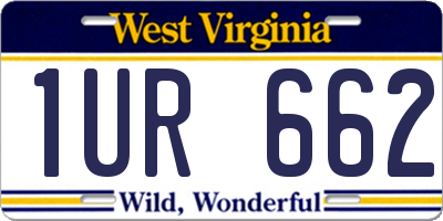 WV license plate 1UR662