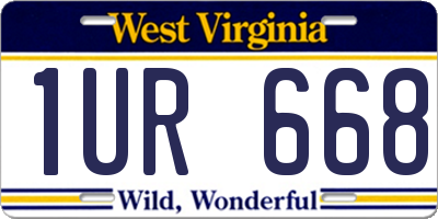 WV license plate 1UR668