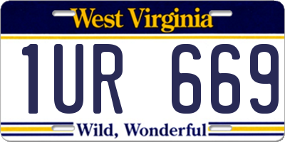 WV license plate 1UR669