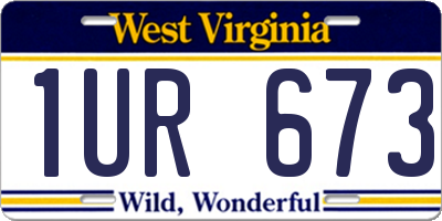WV license plate 1UR673