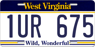 WV license plate 1UR675