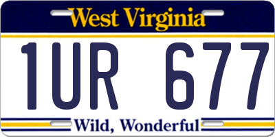 WV license plate 1UR677