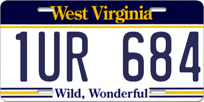 WV license plate 1UR684