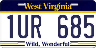 WV license plate 1UR685