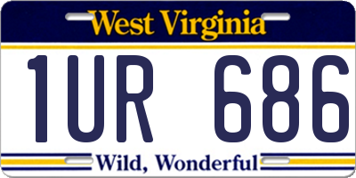 WV license plate 1UR686