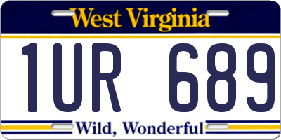 WV license plate 1UR689