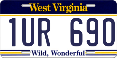 WV license plate 1UR690