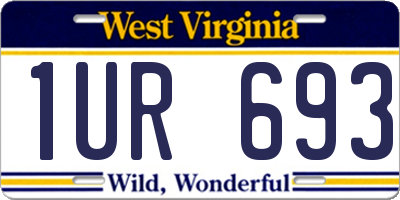 WV license plate 1UR693