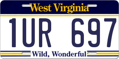 WV license plate 1UR697