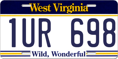 WV license plate 1UR698