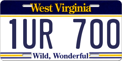 WV license plate 1UR700