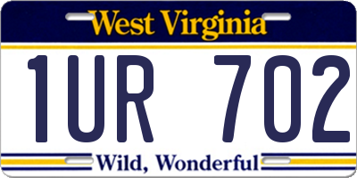 WV license plate 1UR702