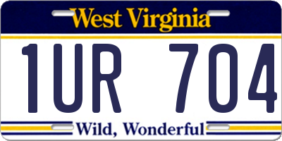 WV license plate 1UR704