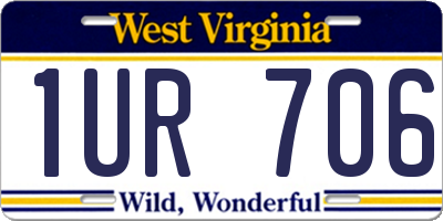 WV license plate 1UR706