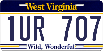 WV license plate 1UR707