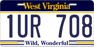 WV license plate 1UR708