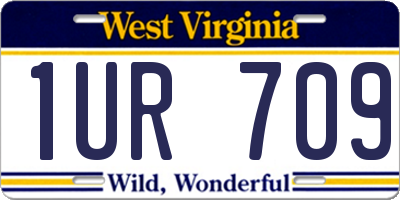 WV license plate 1UR709