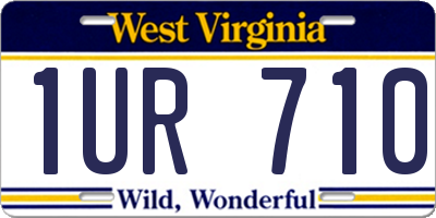 WV license plate 1UR710