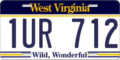 WV license plate 1UR712