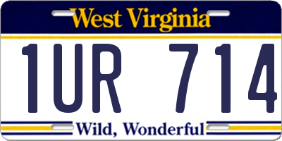 WV license plate 1UR714