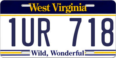WV license plate 1UR718