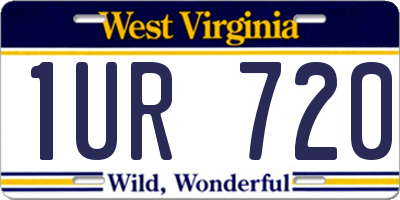 WV license plate 1UR720