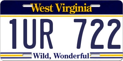 WV license plate 1UR722
